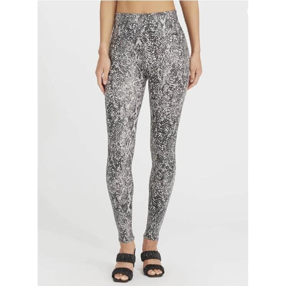 SPANX Faux Leather Snake‎ Shine Leggings Black Snake S/P – New Without Tags